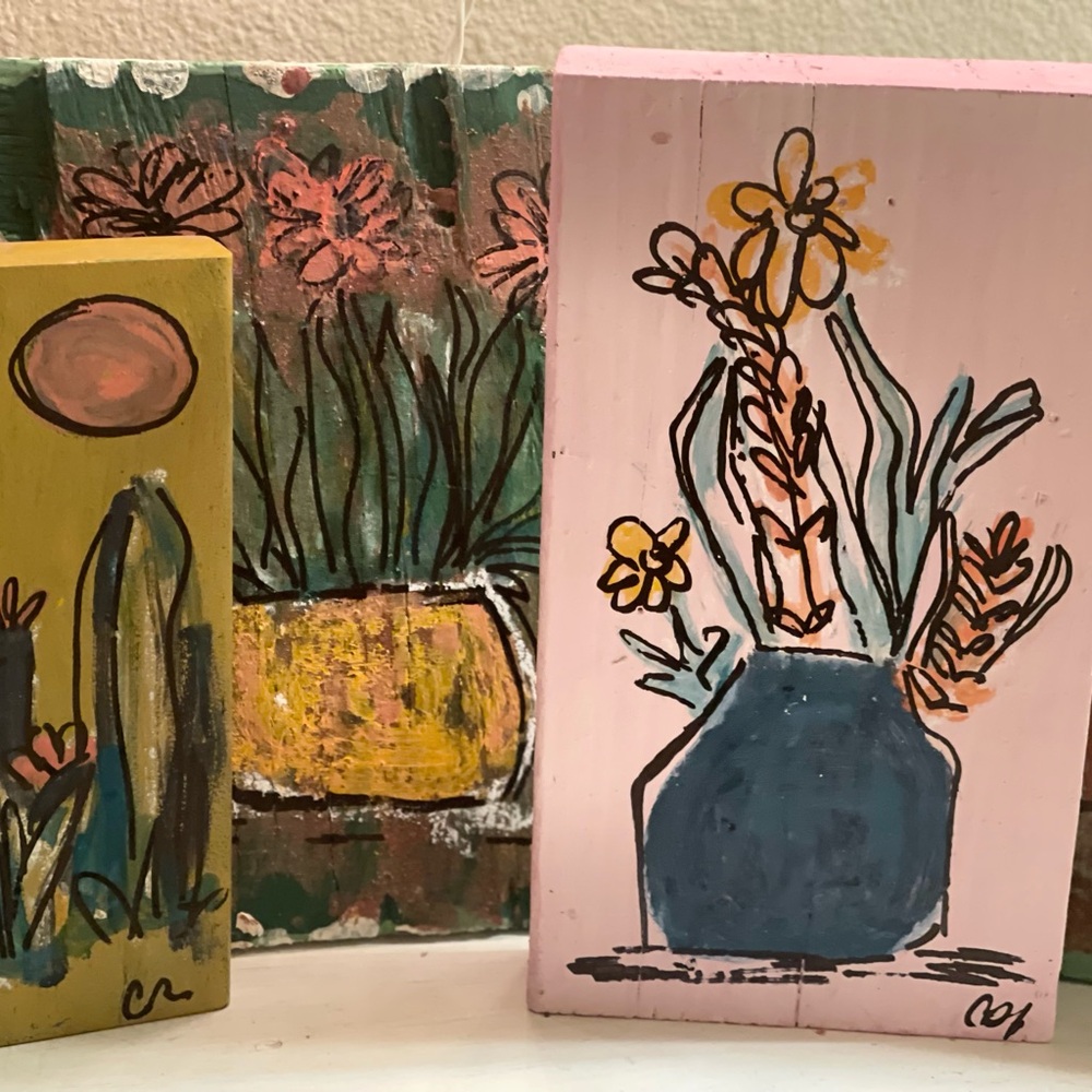 Colorful Floral Art Blocks